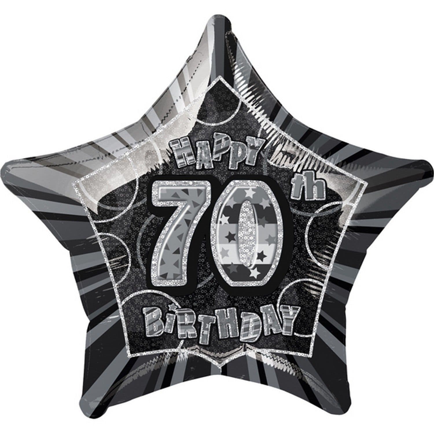 Happy 70th Birthday Star Foil Balloon