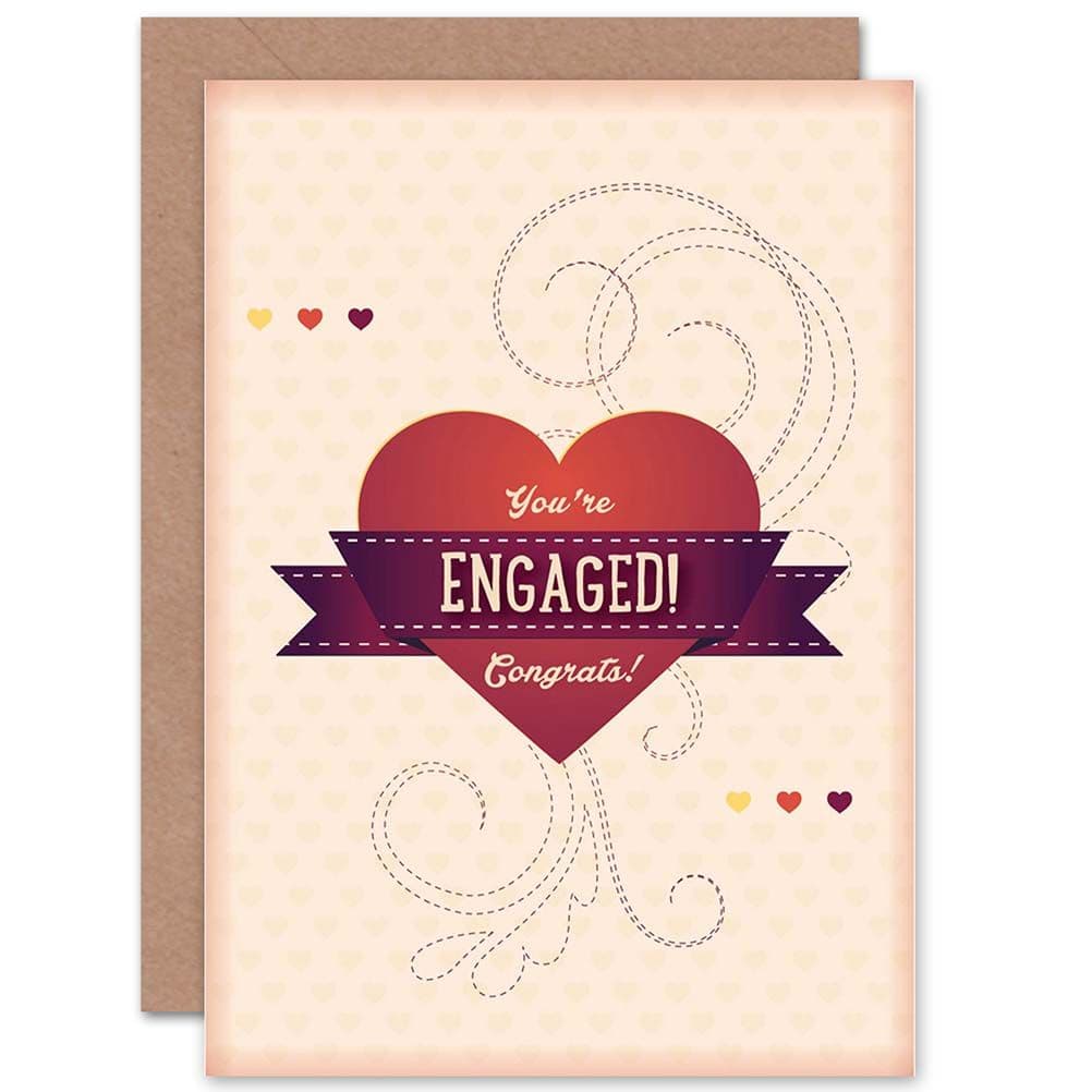 Engagement Engaged Congratulations Happy Wedding Greetings Card