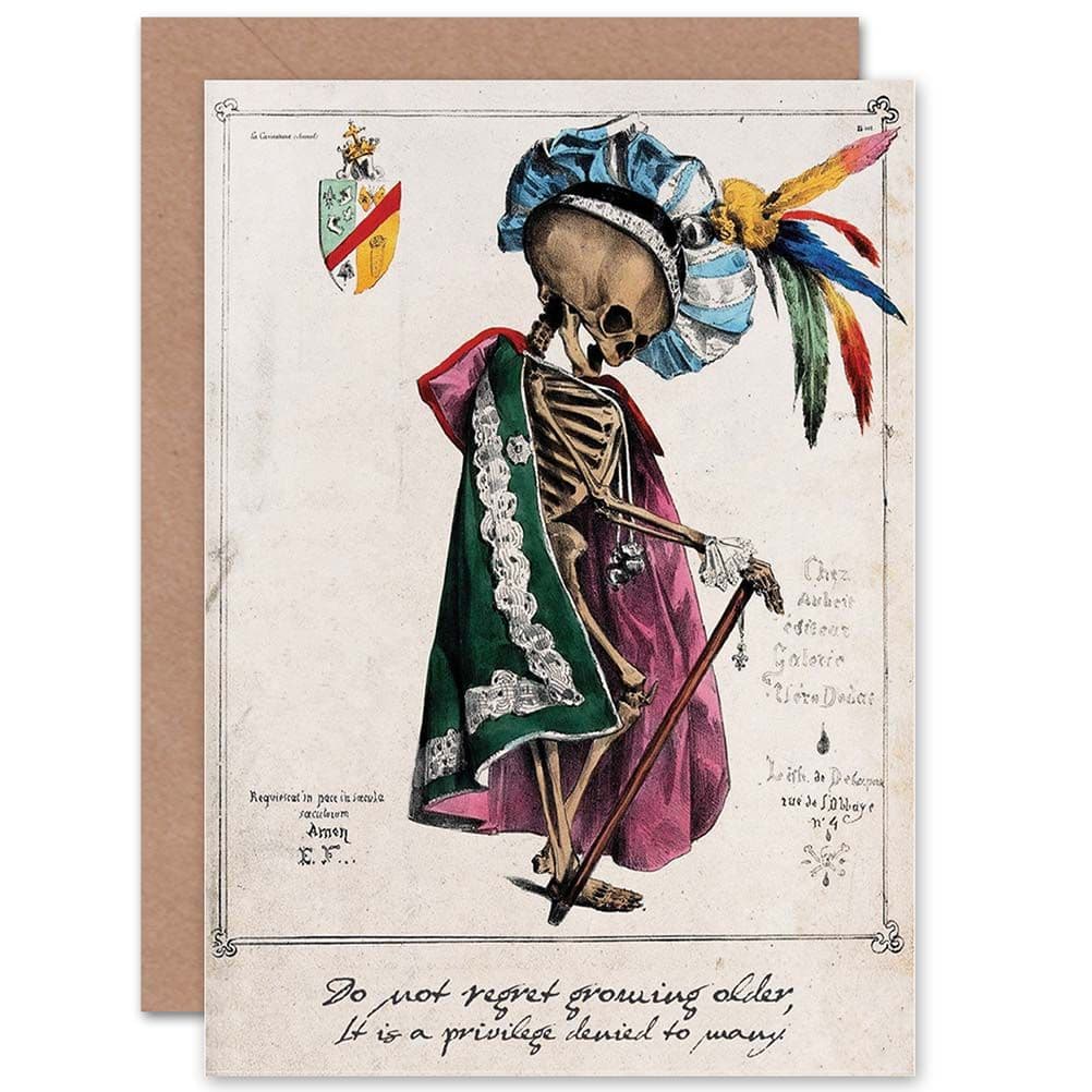 Birthday Odd Grow Old Skeleton Greetings Card