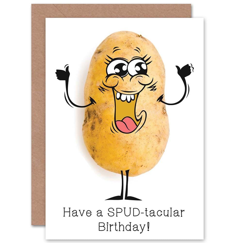 Birthday Spud Potato Funny Humour Greetings Card