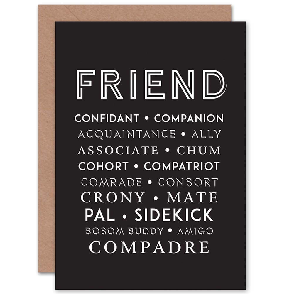Best Friend Pal Mate Chum Words Greetings Card