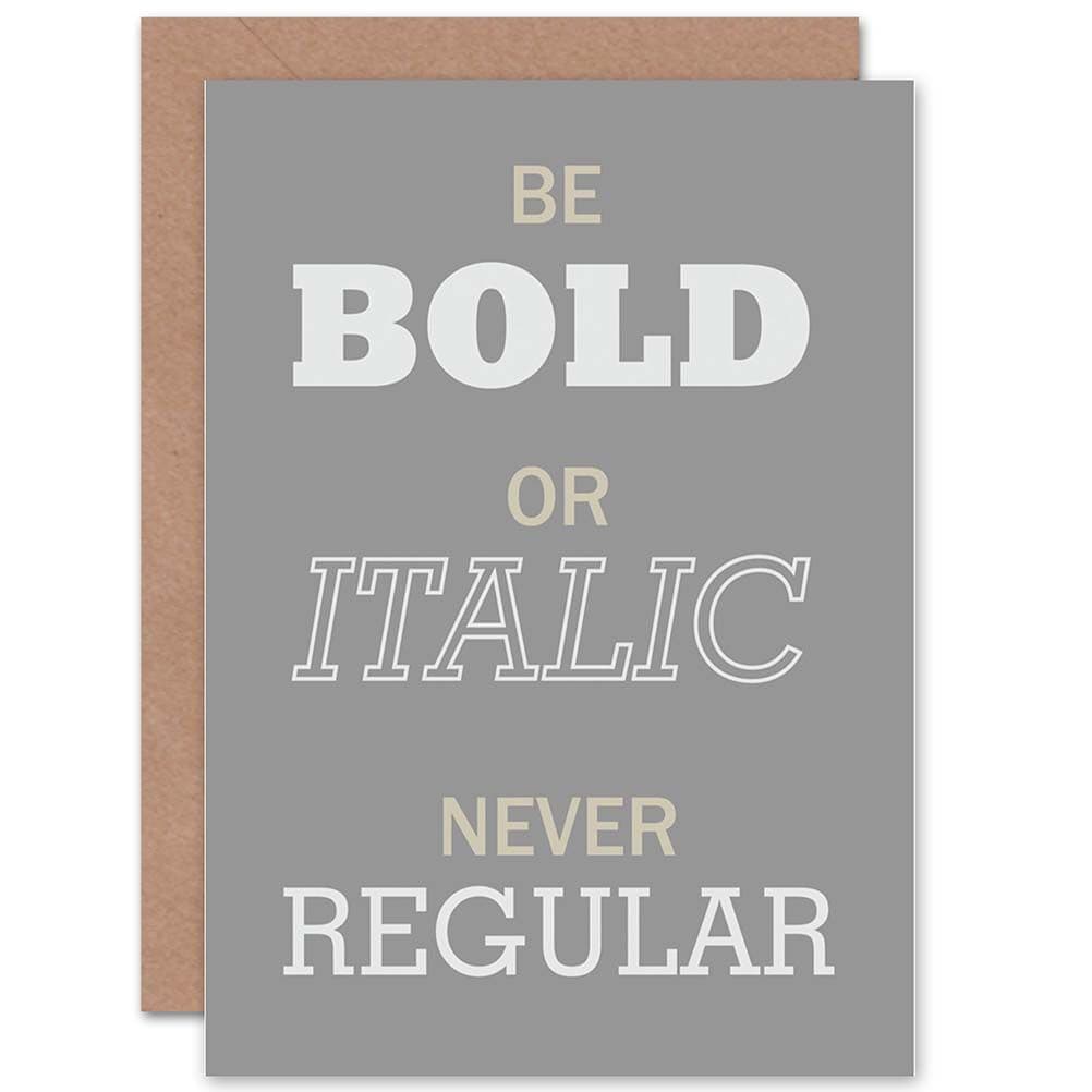 Font Theme Bold Italic Greetings Card