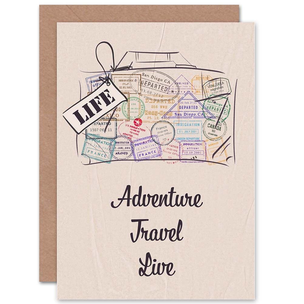 Adventure Travel Live Greetings Card