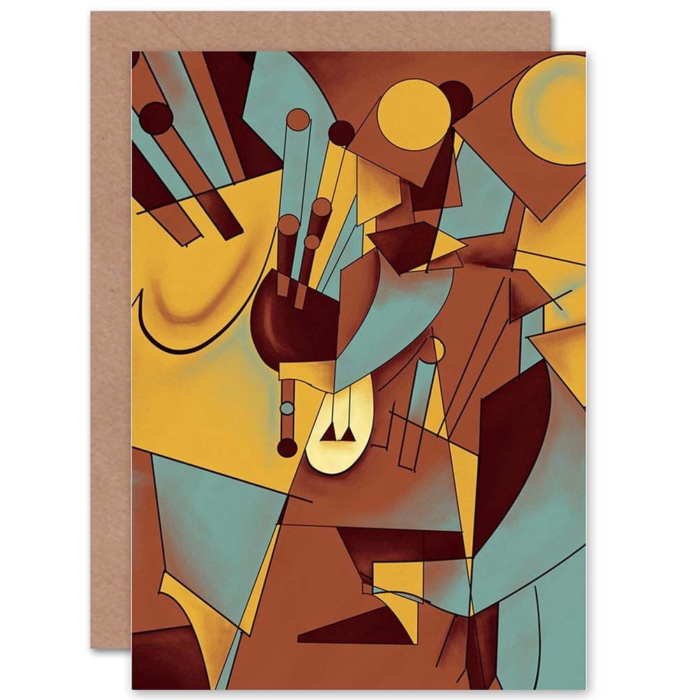 Painting Abstract Cubism Cubist Greetings Card