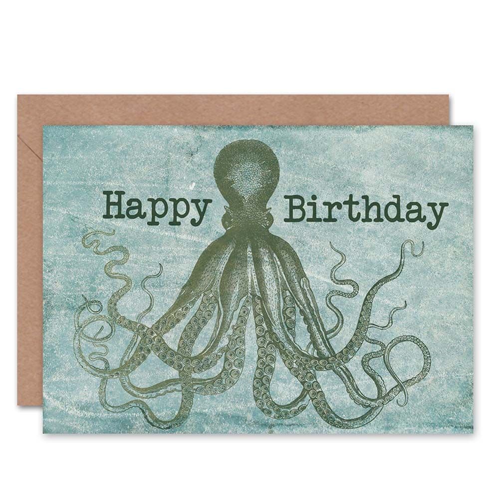 Birthday Happy Octopus Tentacles Greeting Card
