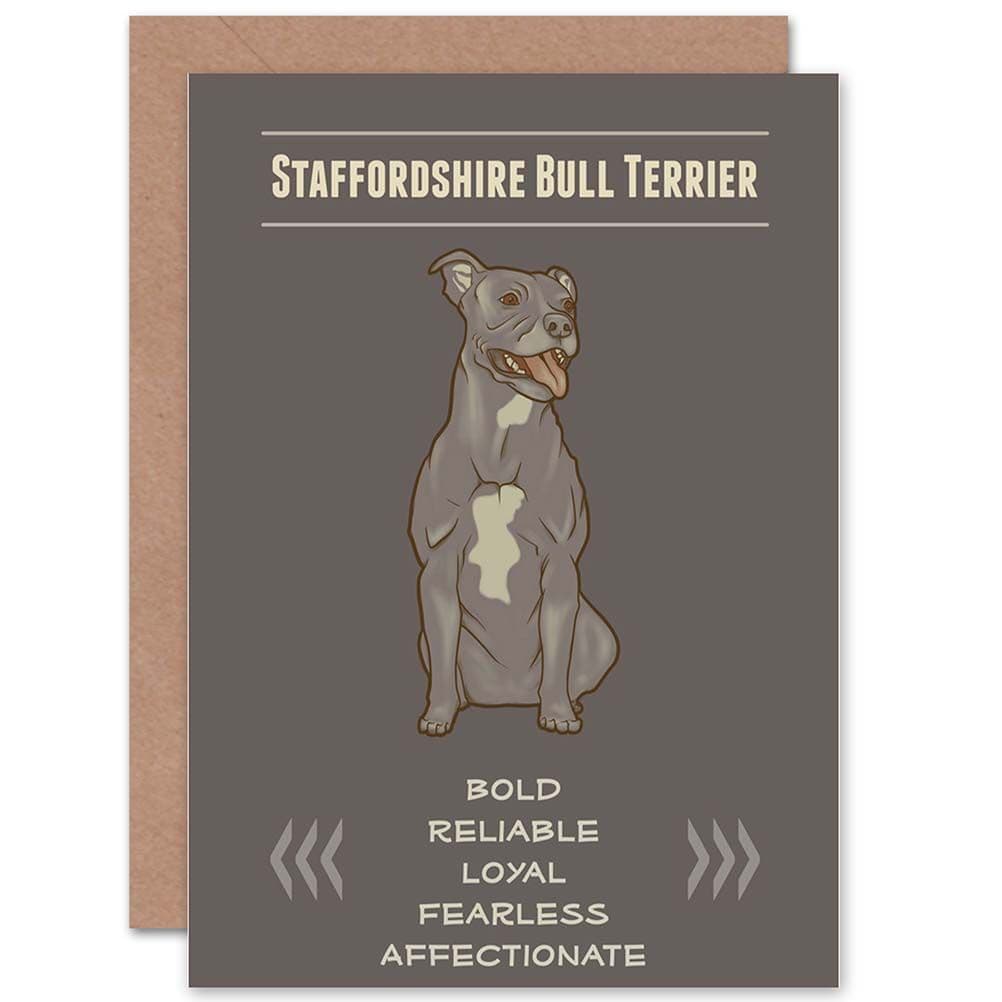 Dog Staffy Bull Terrier Greetings Card