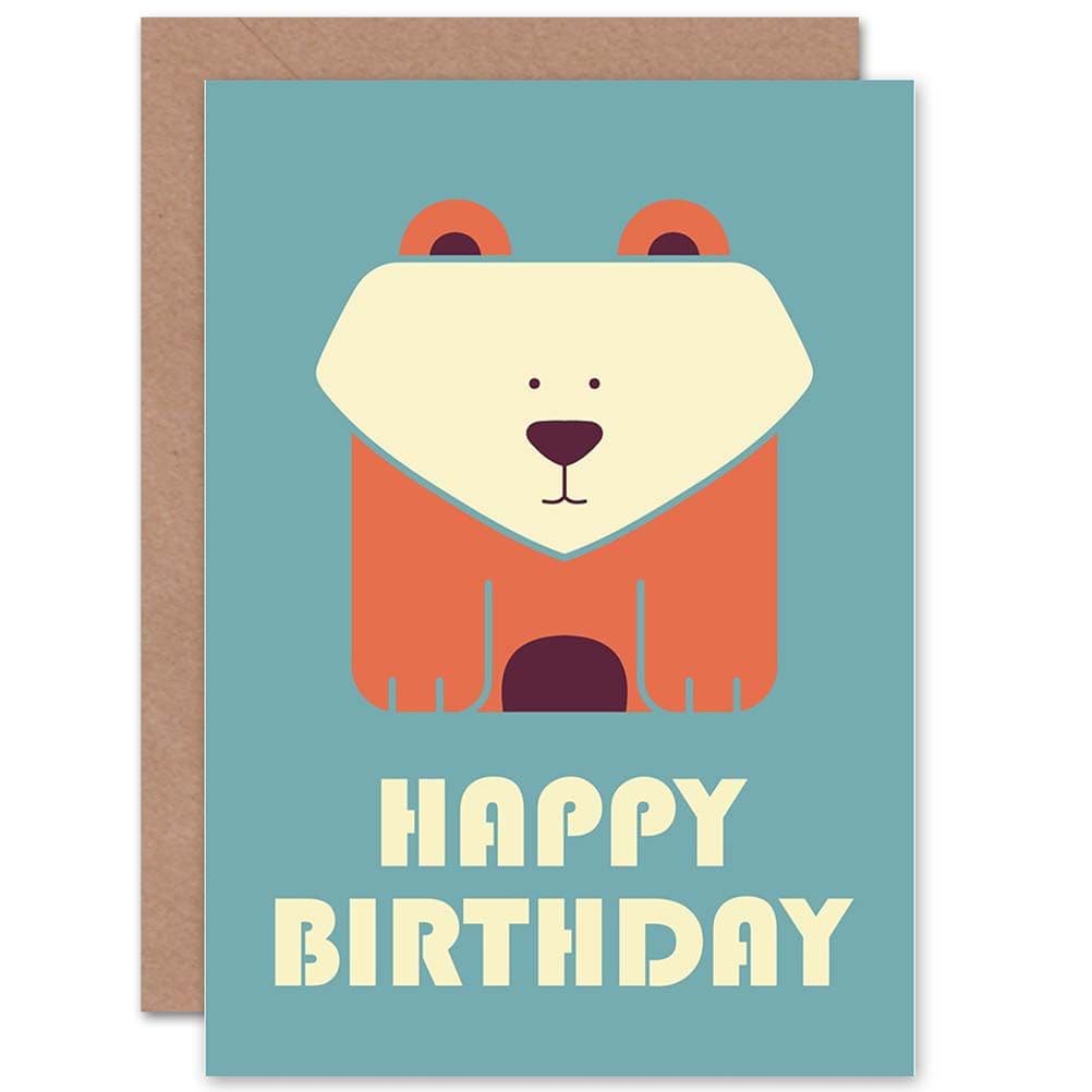 Birthday Bear Dark Greetings Card