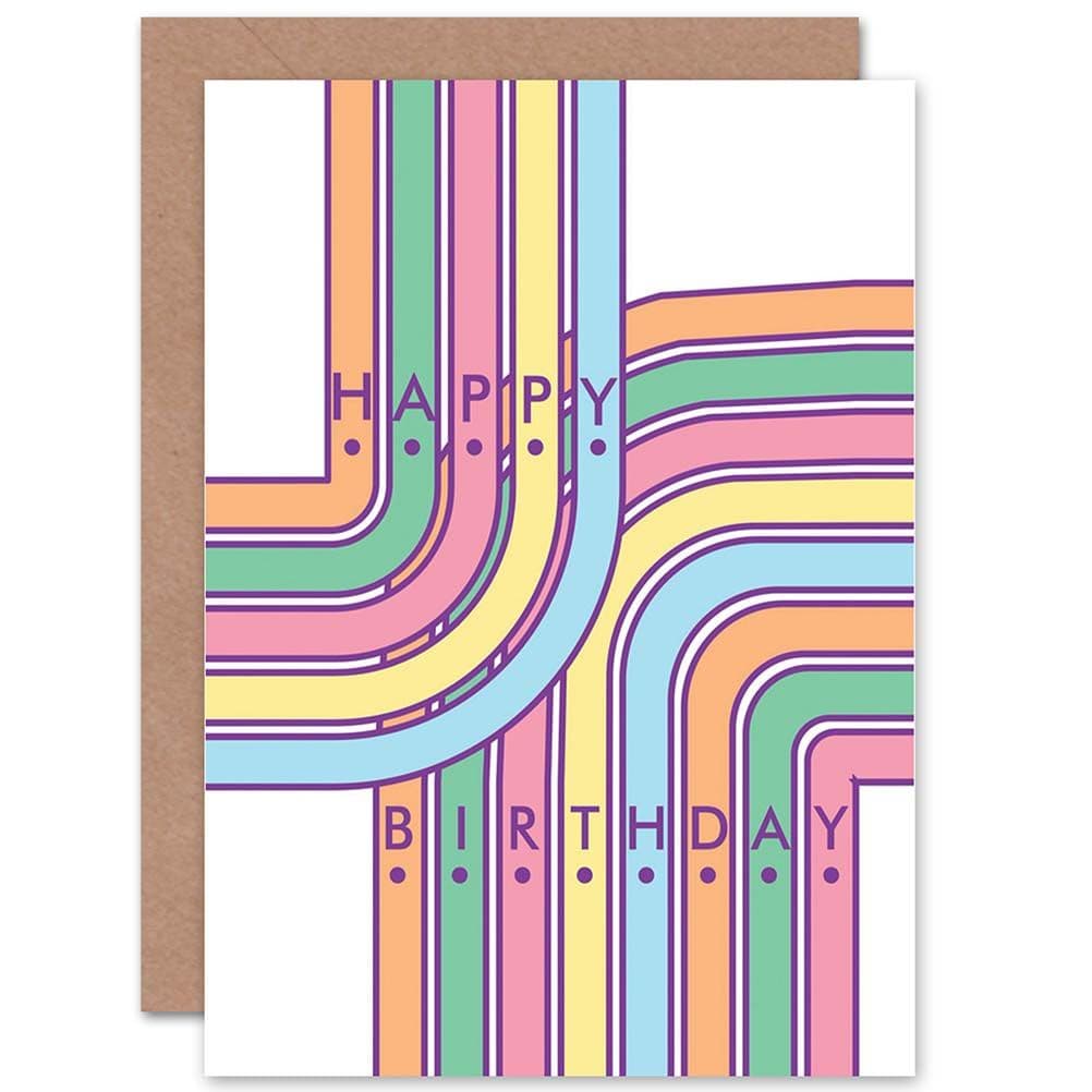 Birthday Happy Groovy Graphic Retro Greetings Card