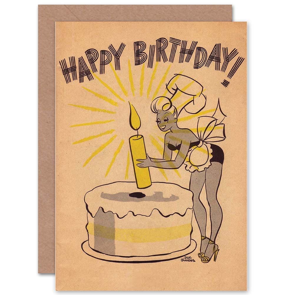Pin Up Retro Birthday Greetings Card