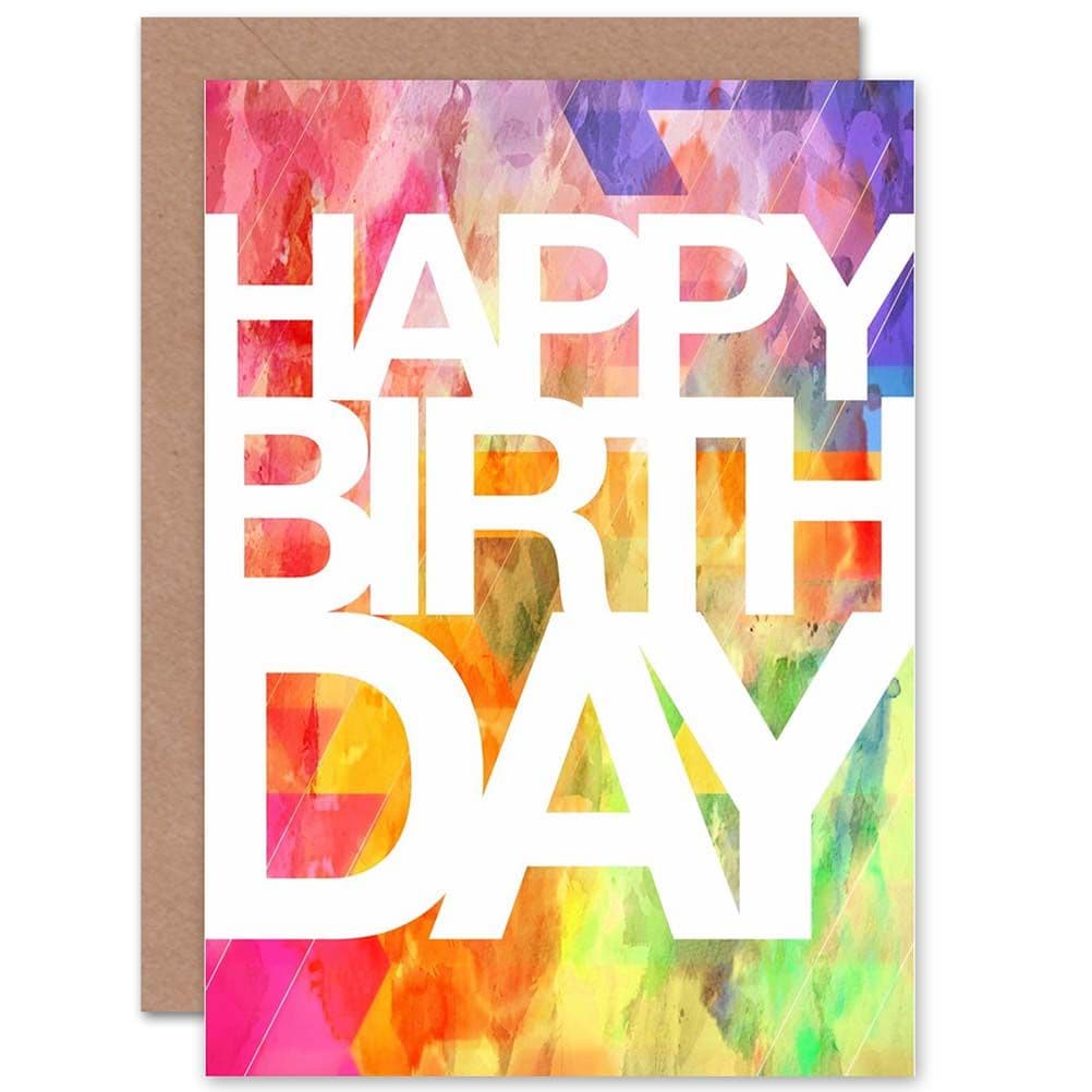 Birthday Happy Colourful Design Bold Greetings Card