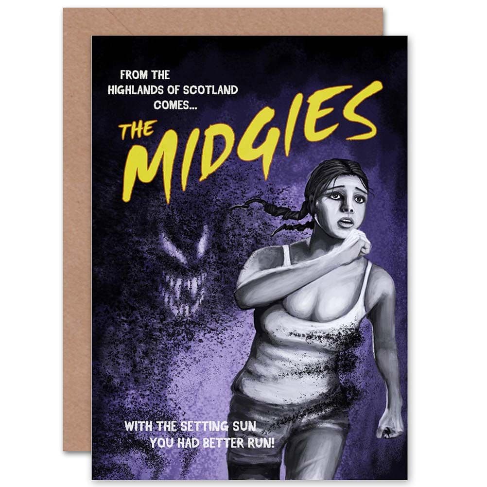 Funny The Midgies Scottish Highlands Horror Greetings Card
