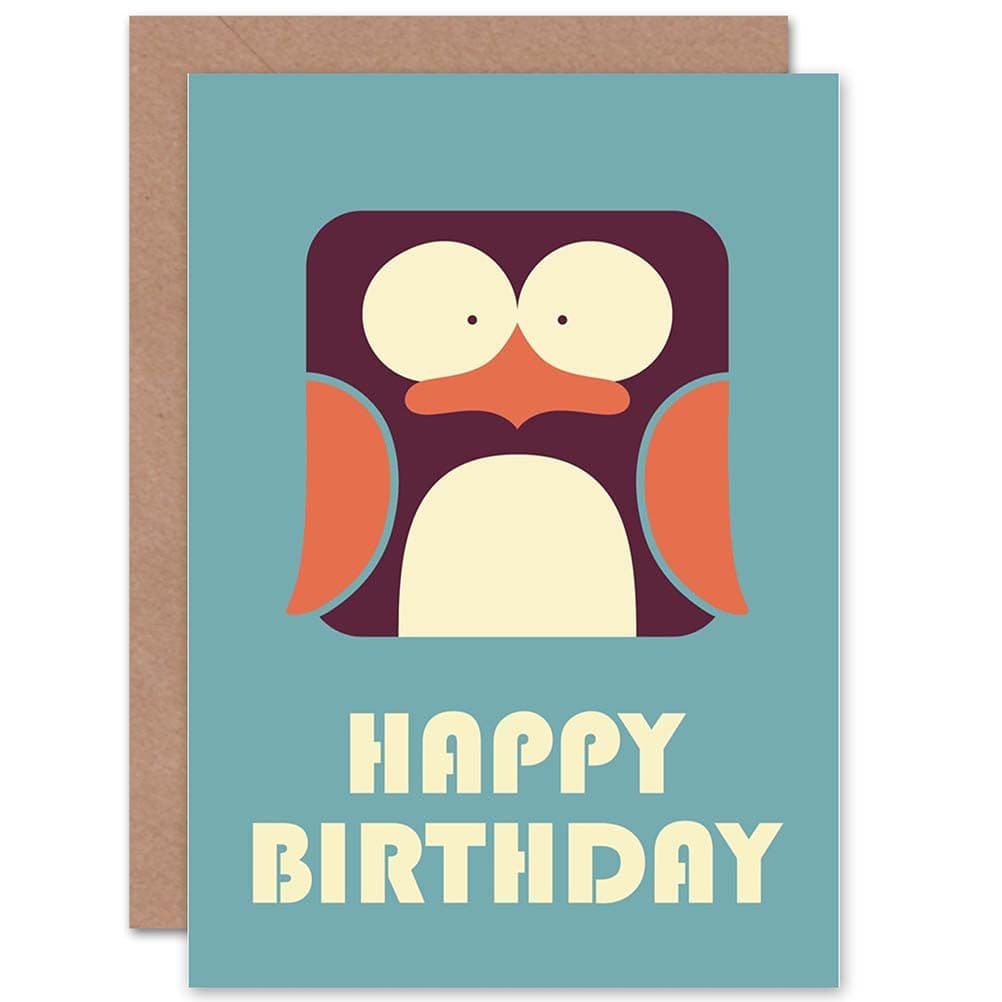 Birthday Child Kids Boys Penguin Dark Greetings Card