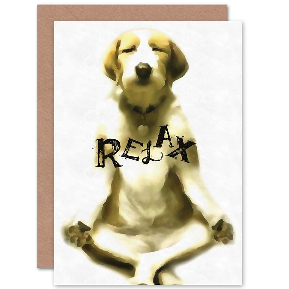 Birthday Dog Meditate Yoga Relax Funny Greetings Card