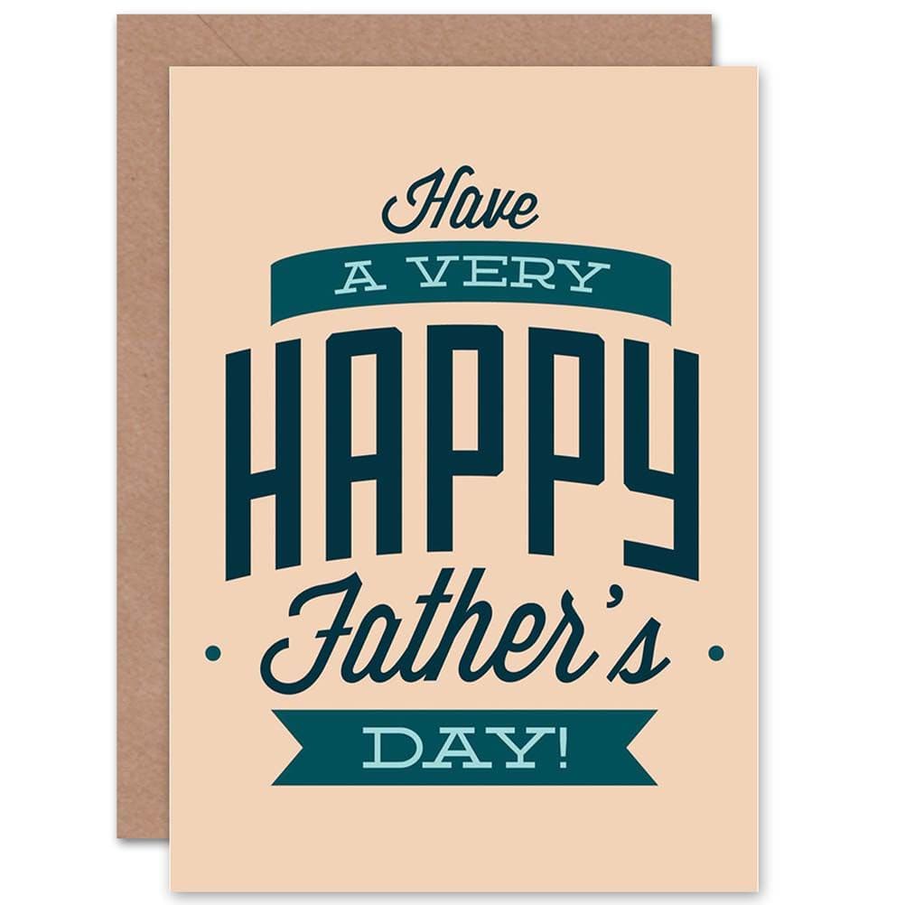 Fathers Day Happy Text Font Type Greetings Card