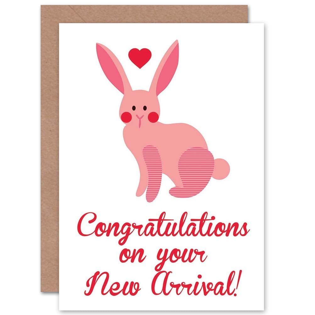Arrival Patchwork Rabbit Greetings Card