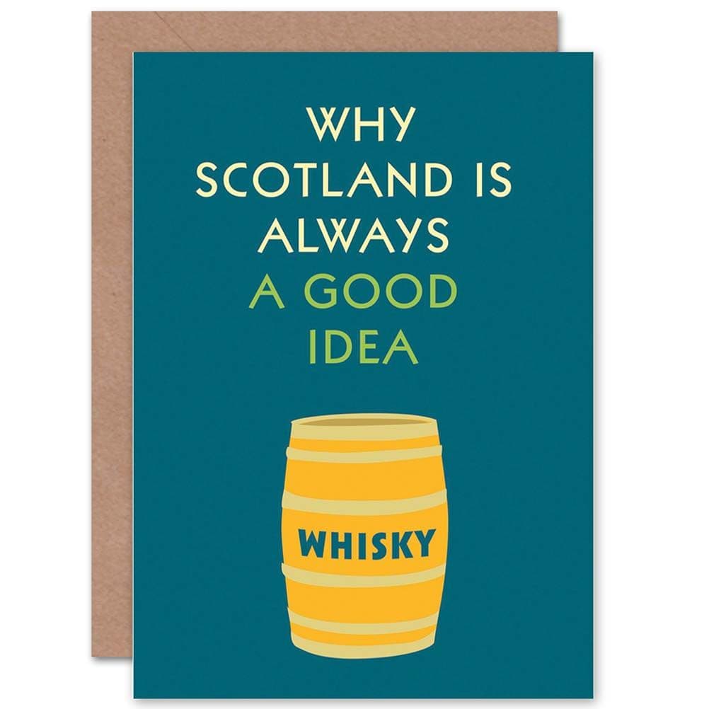 Whisky Lover Typography Good Idea Scotland Art Greetings Greetings Card