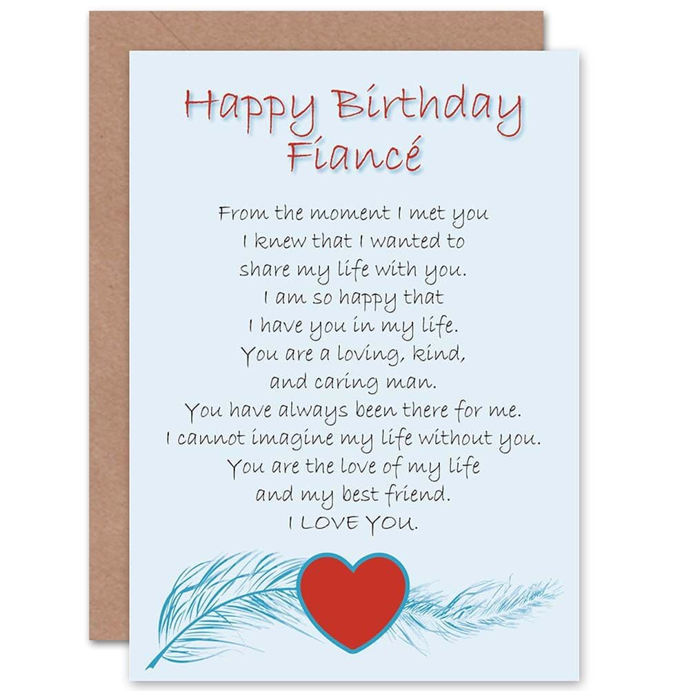 Birthday Fiance Love Poem Art Greetings Gift Card Greetings Card