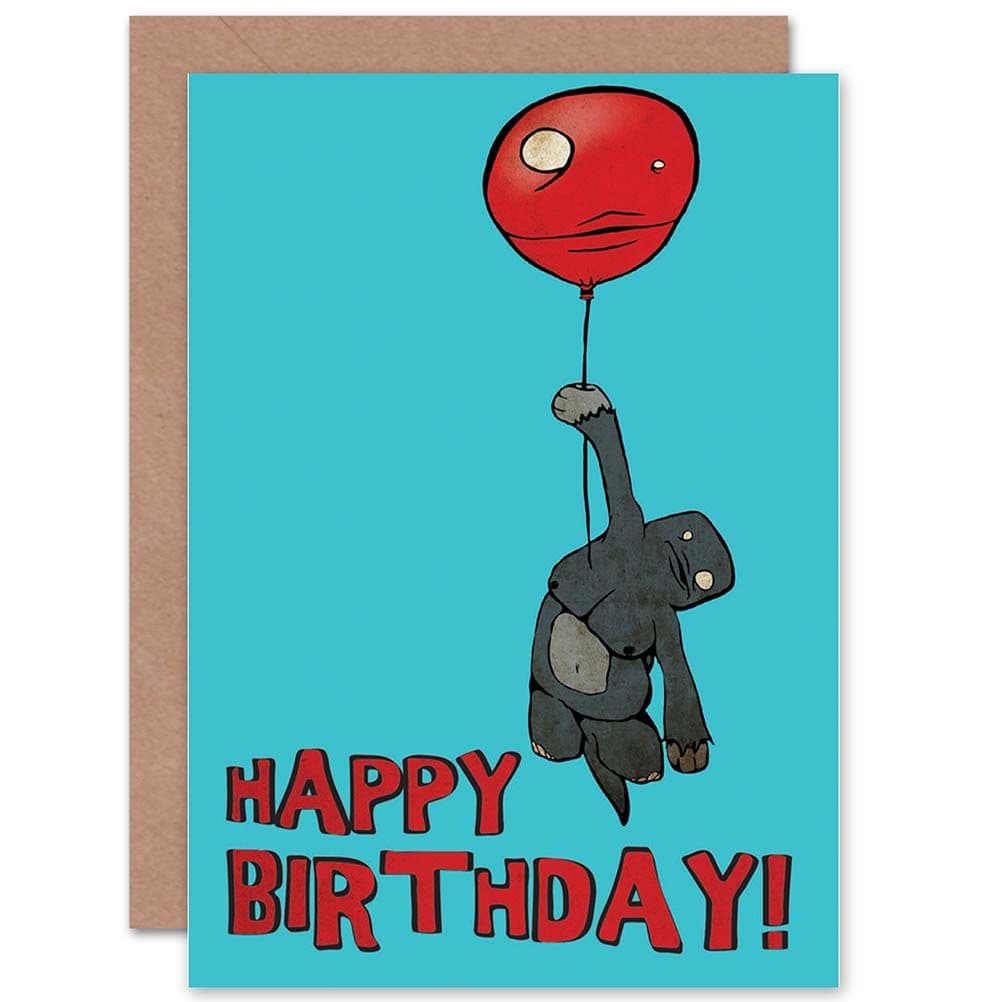 Birthday Strange Balloon Guy Greetings Card