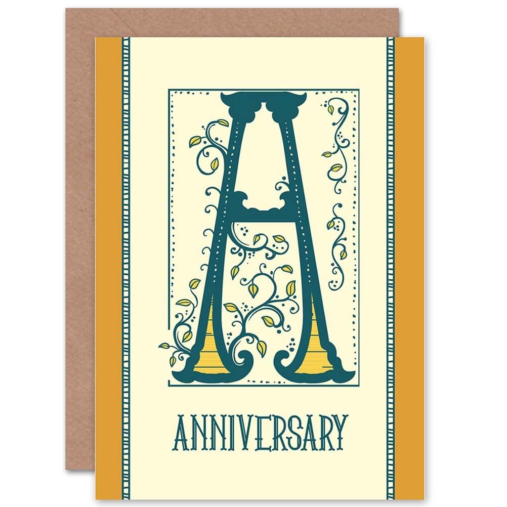 Happy Anniversary Decorative Letter Greetings Card