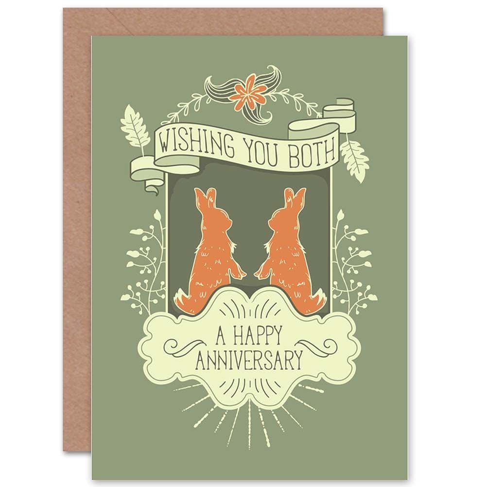 Happy Anniversary Rabbits Greetings Card
