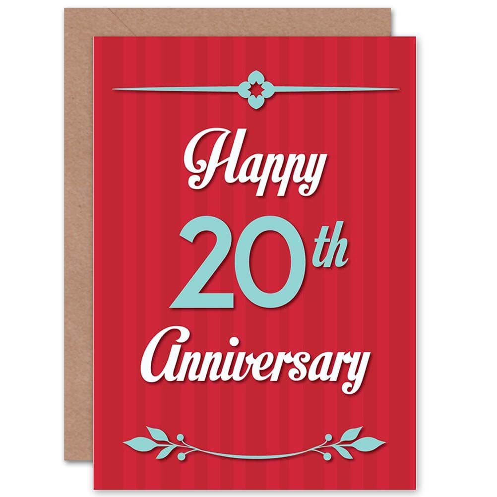 Happy 20th Twentieth Anniversary Greetings Card