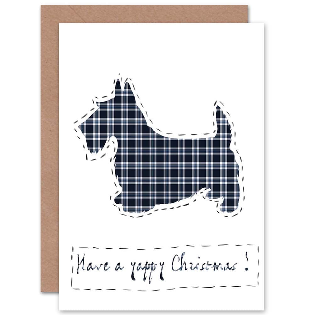Christmas Xmas Yappy Scottie Dog Greetings Card