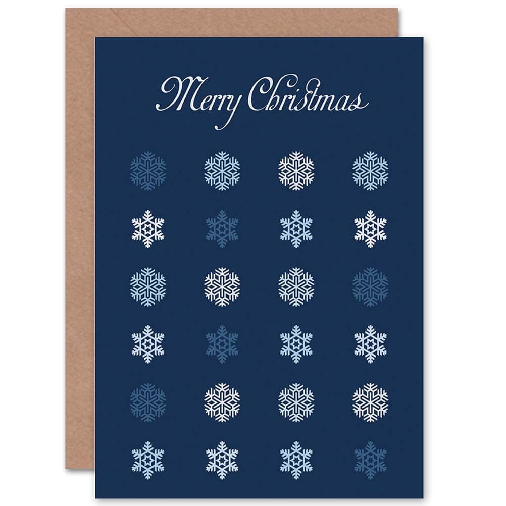 Christmas Xmas Snowflake Line Design Greetings Card