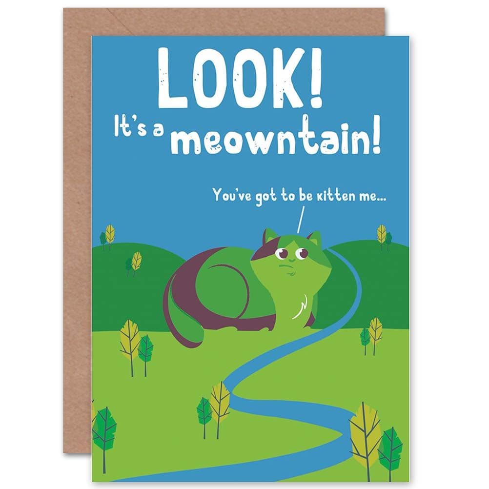 Quote Phrase Prose Joke Pun Cat Mountain Greetings Card