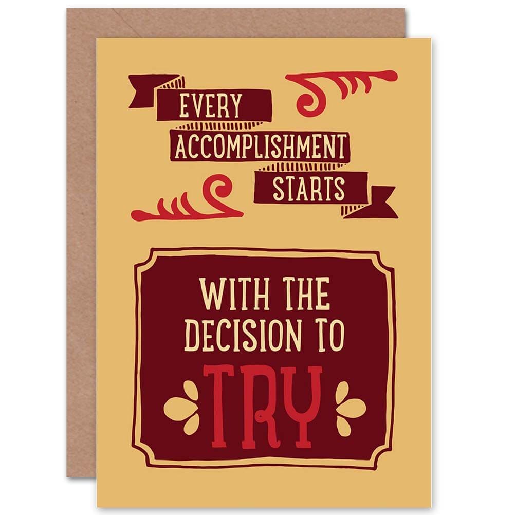 Quote Phrase Prose Motivation Accomplishment Greetings Card