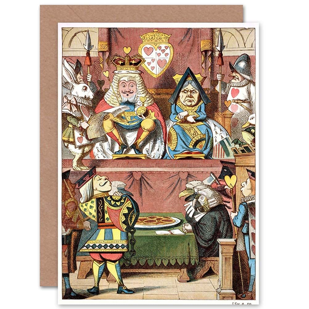Alice Wonderland Knave Hearts Tenniel Book Carrol Greetings Card