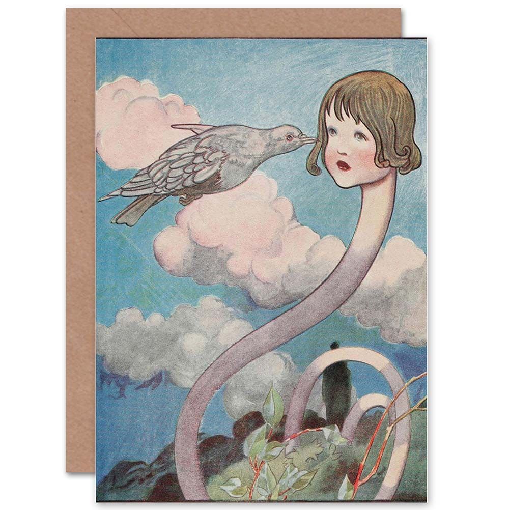 Painting Book Alice Wonderland Carroll Robinson Pigeon Greetings Card