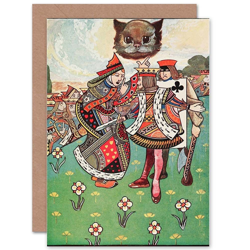 Painting Book Alice Wonderland Carroll King Queen Hearts Greetings Card