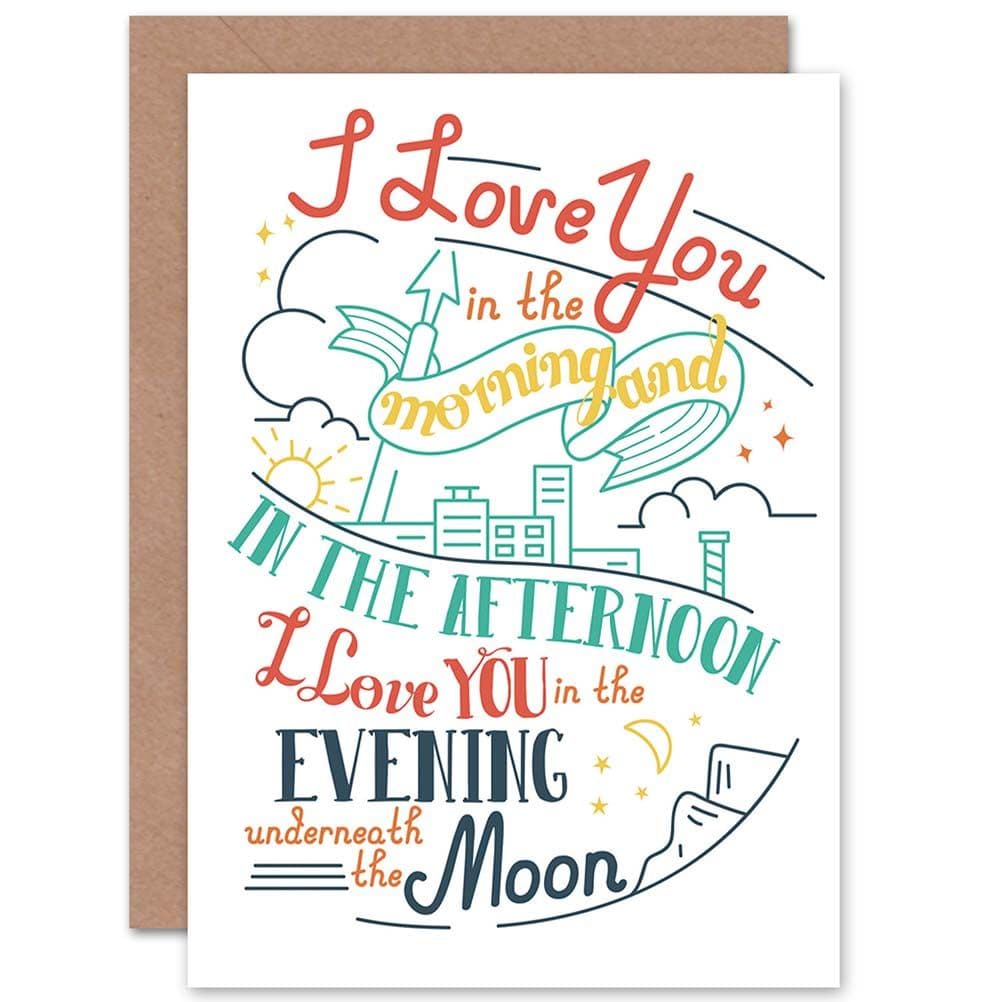 Quote Motivation Love Day Moon Skidamarink Greetings Card