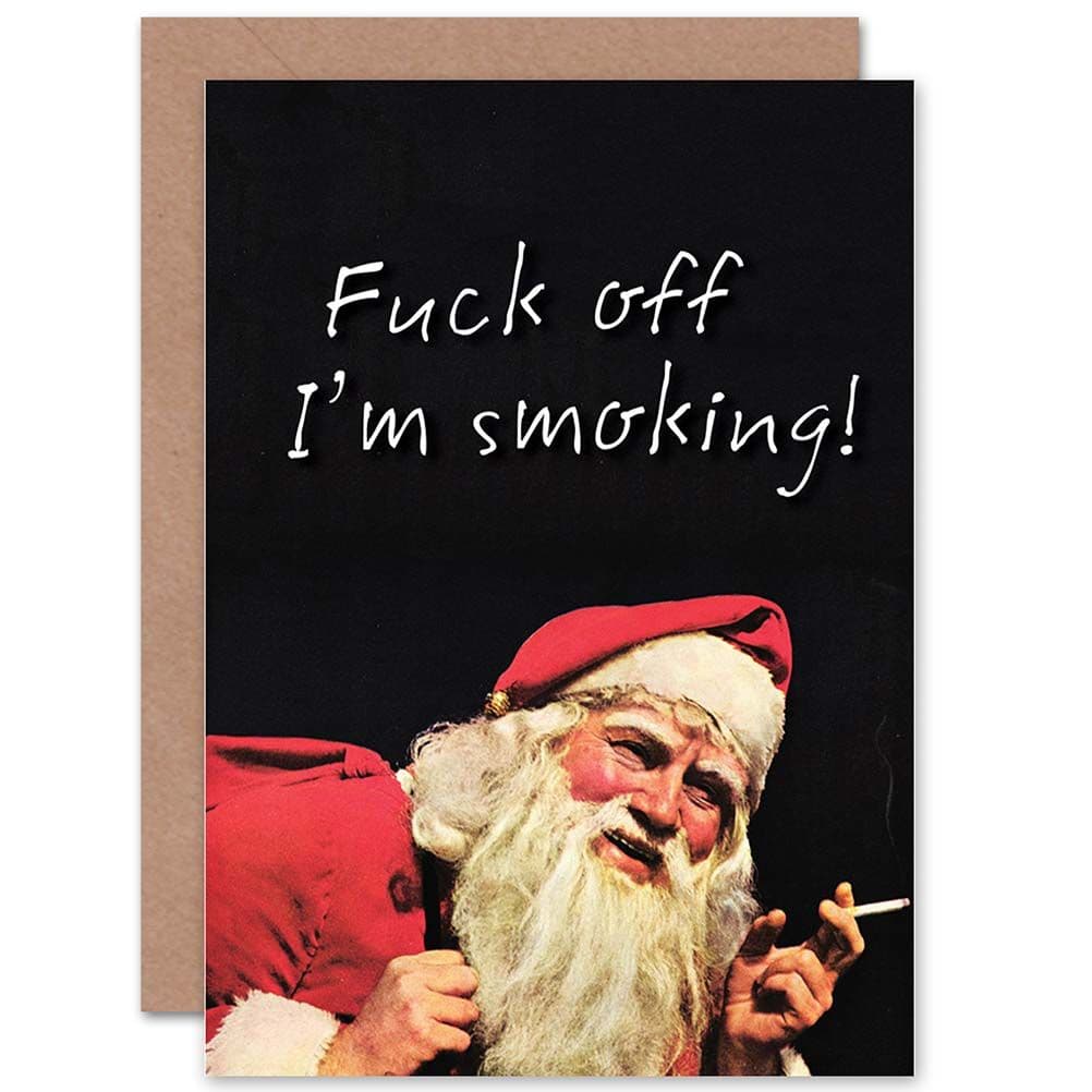 Smoking Santa Christmas Greetings Card