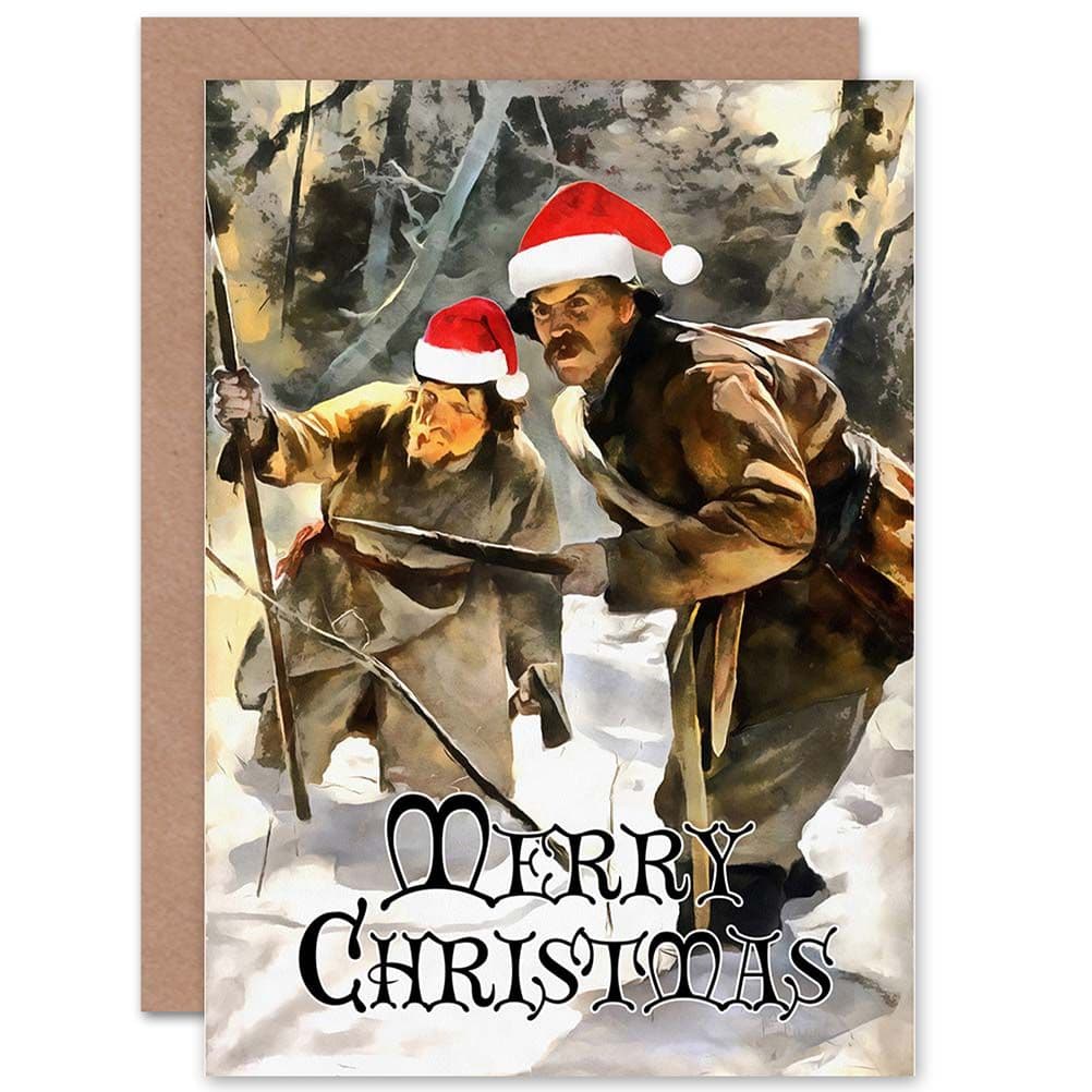 Christmas Xmas Hunters Trappers Hats Greetings Card