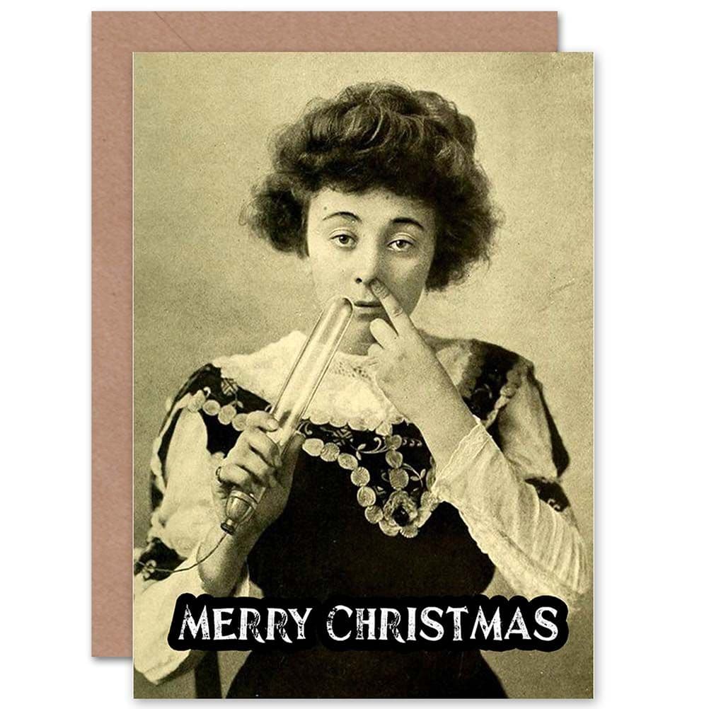 Alternative Christmas Xmas Nose Bulb Weird Bizarre Greetings Card