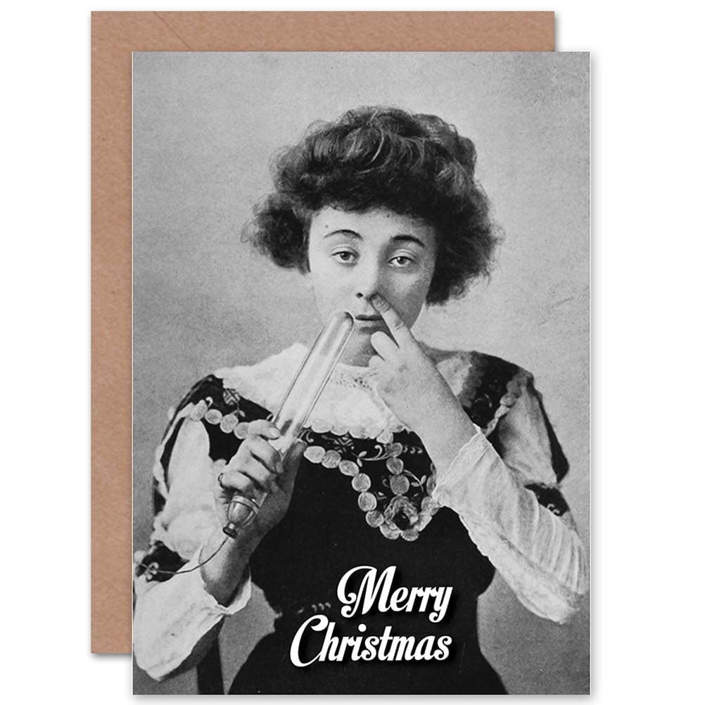 Alternative Christmas Xmas Odd Nose Bulb Funny Greetings Card