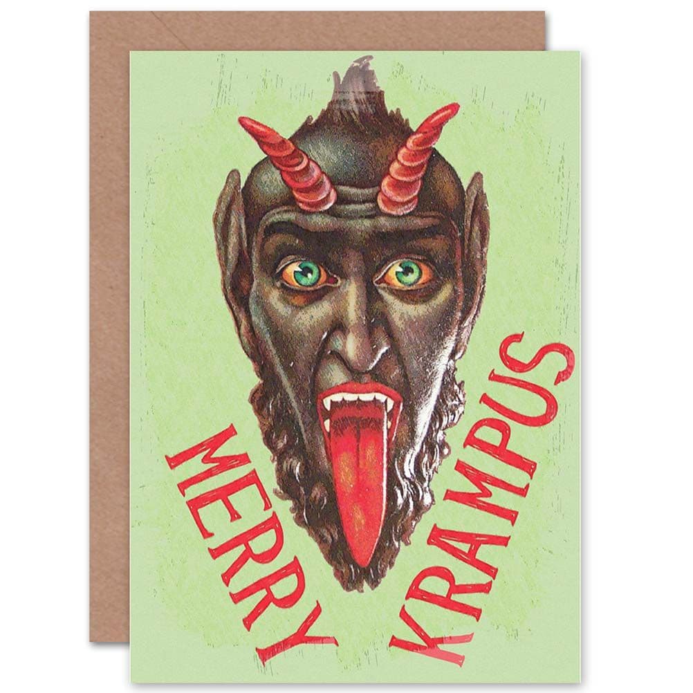 Merry Krampus Alpine Xmas Santa Devil Funny Greetings Card