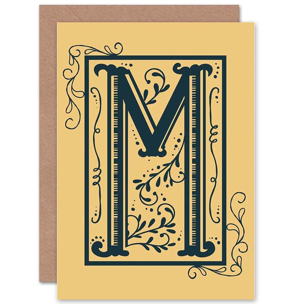 Mom Mum Mother Ornate M Initial Greetings Card