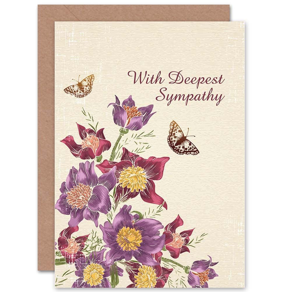 Bereaved Sympathy Floral Theme Greetings Card