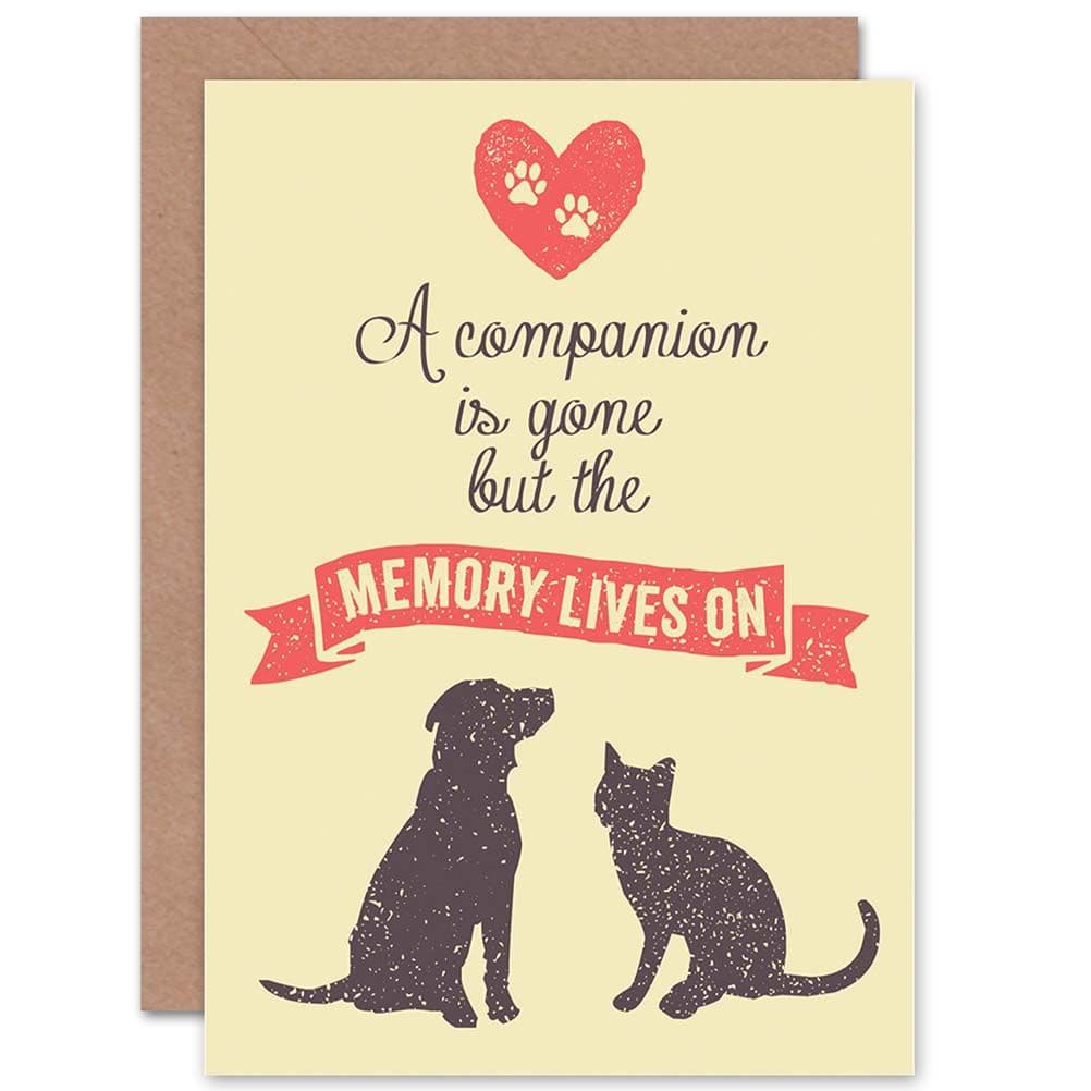 Bereaved Sympathy Pet Cat Dog Greetings Card