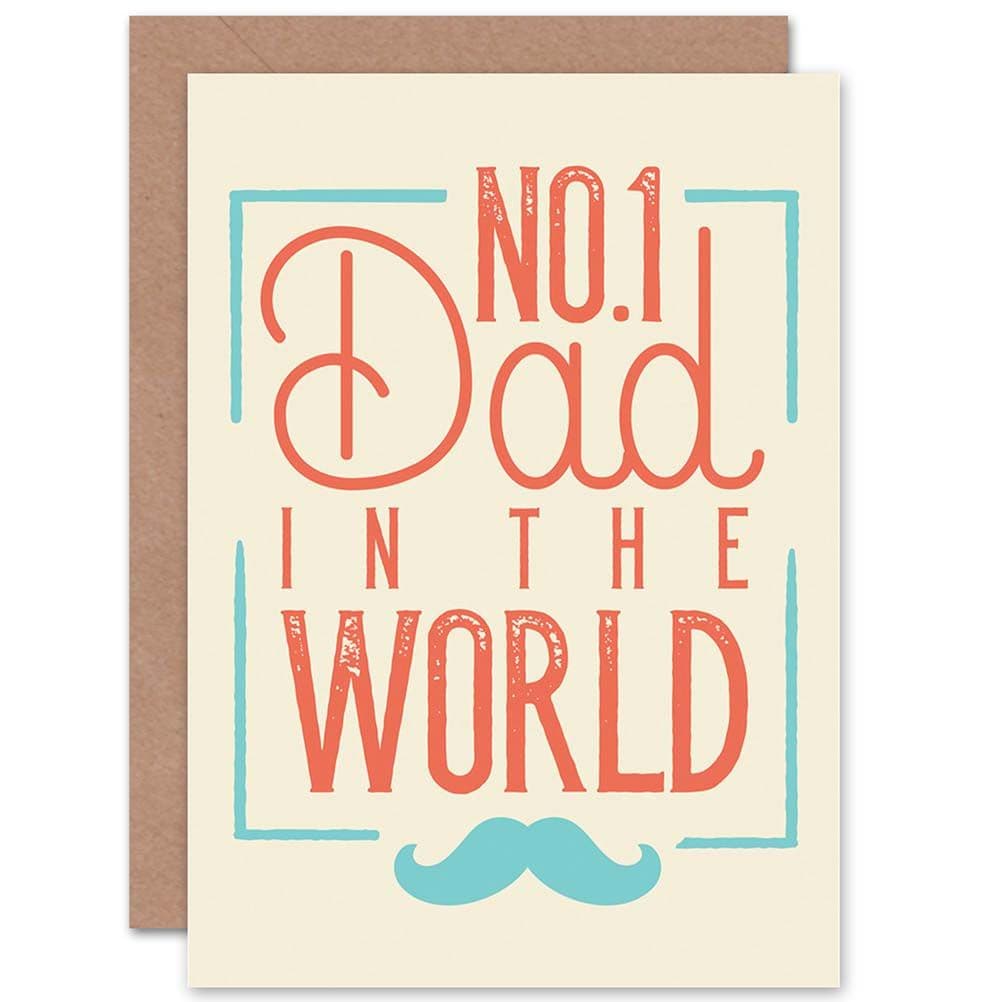 Father Day Dad Moustache Funny Greetings Card