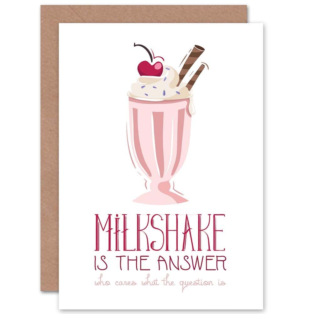 Milkshake Answer Question Greetings Card