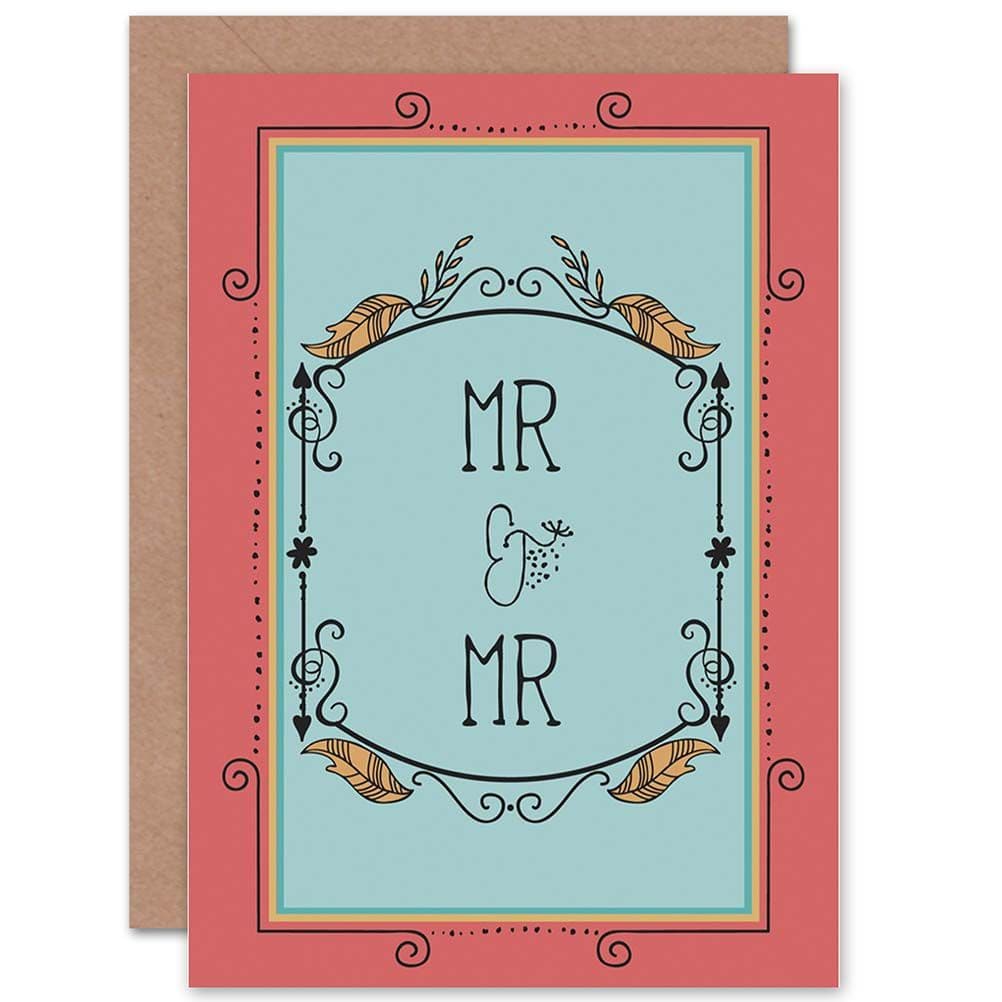 Same Sex Marriage Leaf Ornate Gay Greetings Card