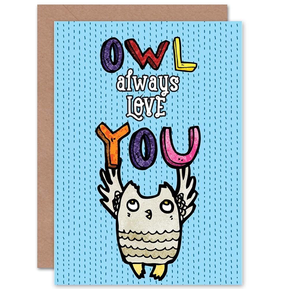 Romance Valentine Cartoon Owl Love Greetings Card