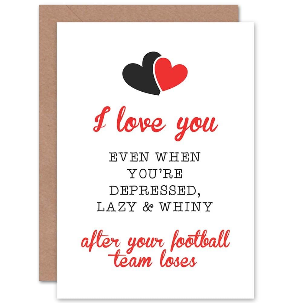 Love You Football Greetings Card