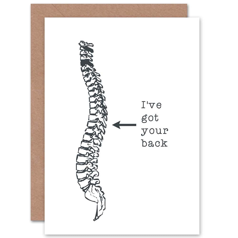 Romance Valentine Spinal Column Pun Funny Greetings Card