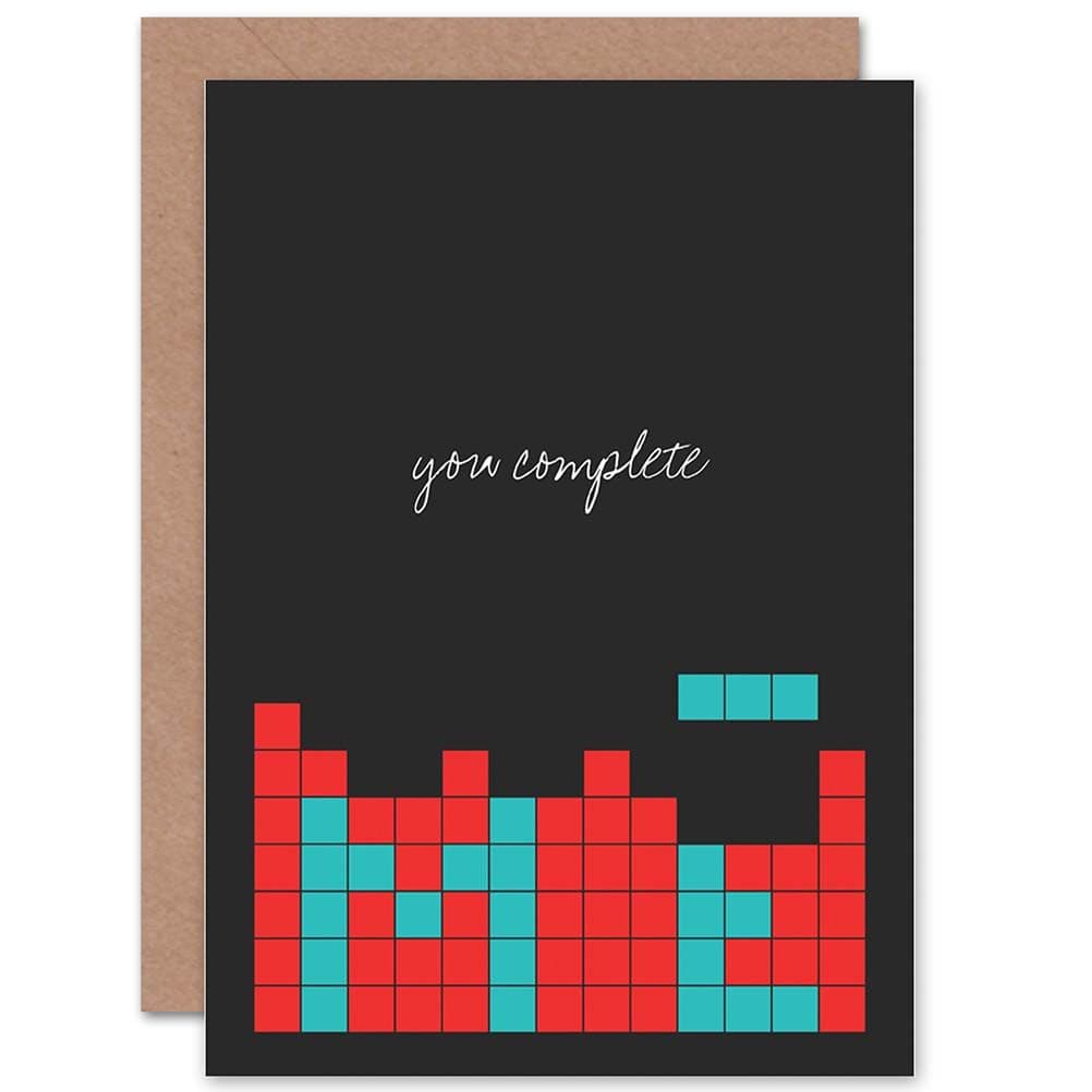 Romance Valentine You Complete Me Greetings Card