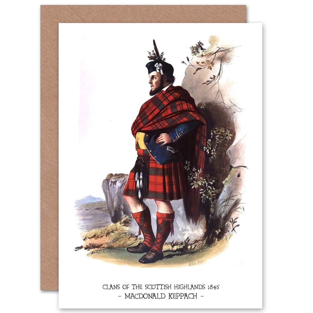 Painting Book Clans Scottish 1845 Macdonald Keppach Greetings Card