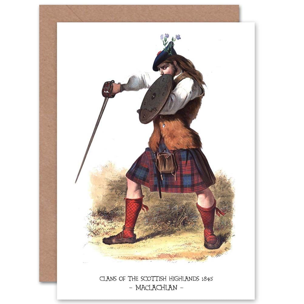 Painting Book Clans Scottish 1845 Maclachlan Colour Greetings Card
